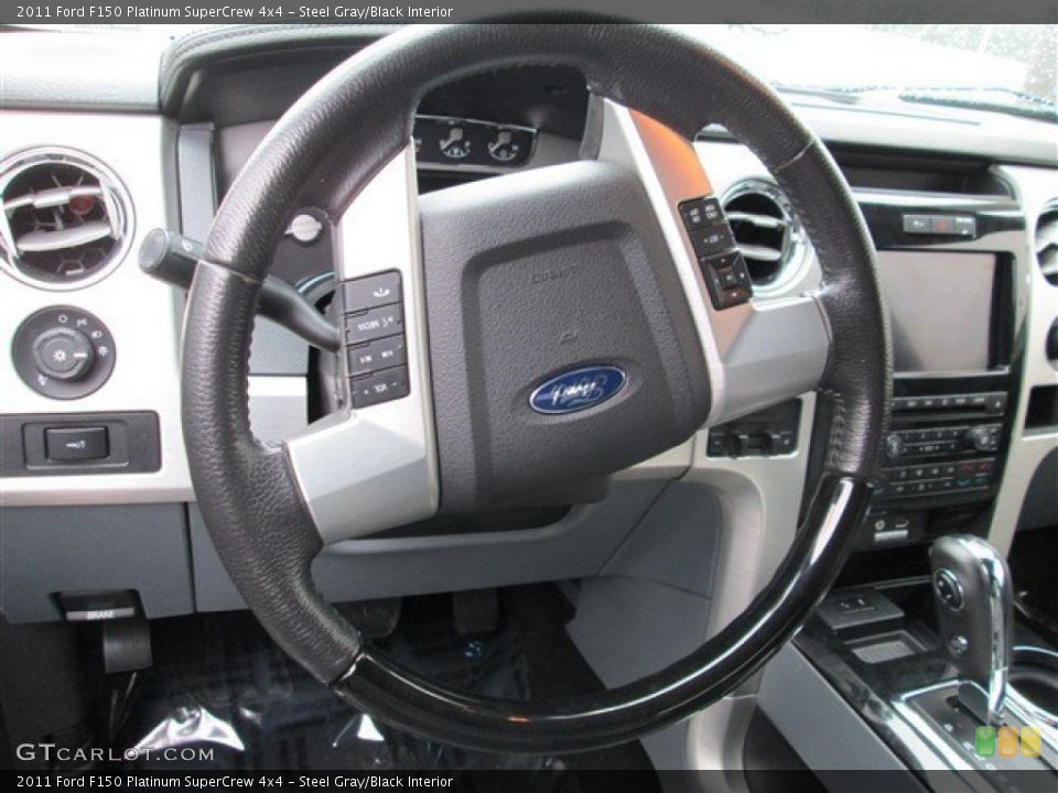 Steel Gray/Black Interior Steering Wheel for the 2011 Ford F150 Platinum SuperCrew 4x4 #80379402