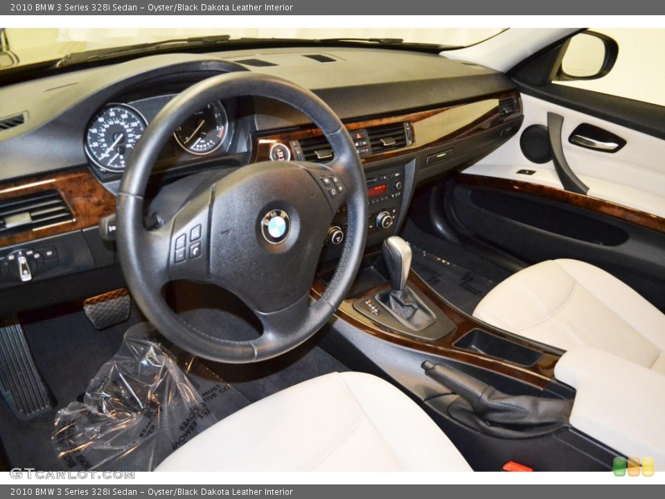 Oyster/Black Dakota Leather Interior Prime Interior for the 2010 BMW 3 Series 328i Sedan #80383645