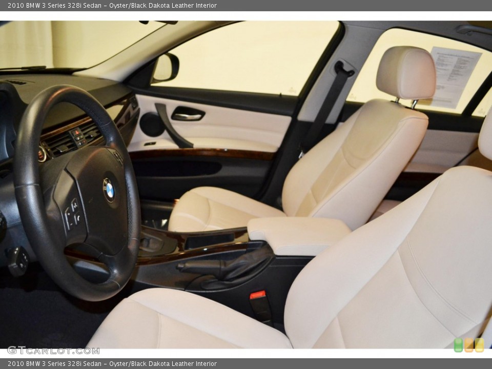 Oyster/Black Dakota Leather Interior Front Seat for the 2010 BMW 3 Series 328i Sedan #80383648
