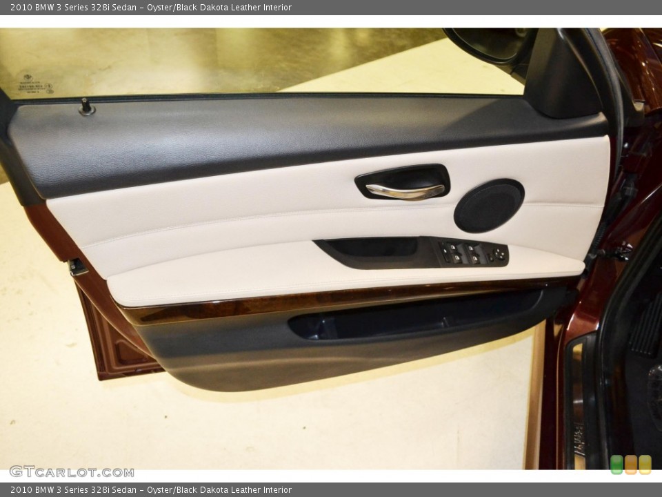Oyster/Black Dakota Leather Interior Door Panel for the 2010 BMW 3 Series 328i Sedan #80383657