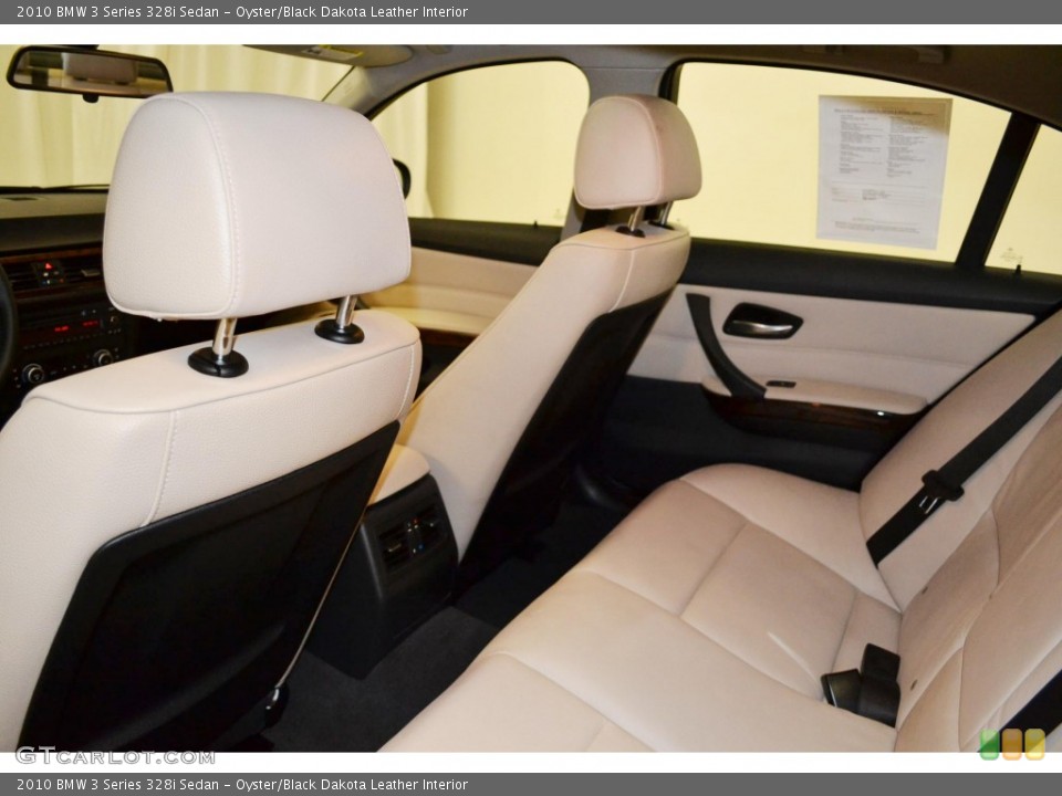 Oyster/Black Dakota Leather Interior Rear Seat for the 2010 BMW 3 Series 328i Sedan #80383663
