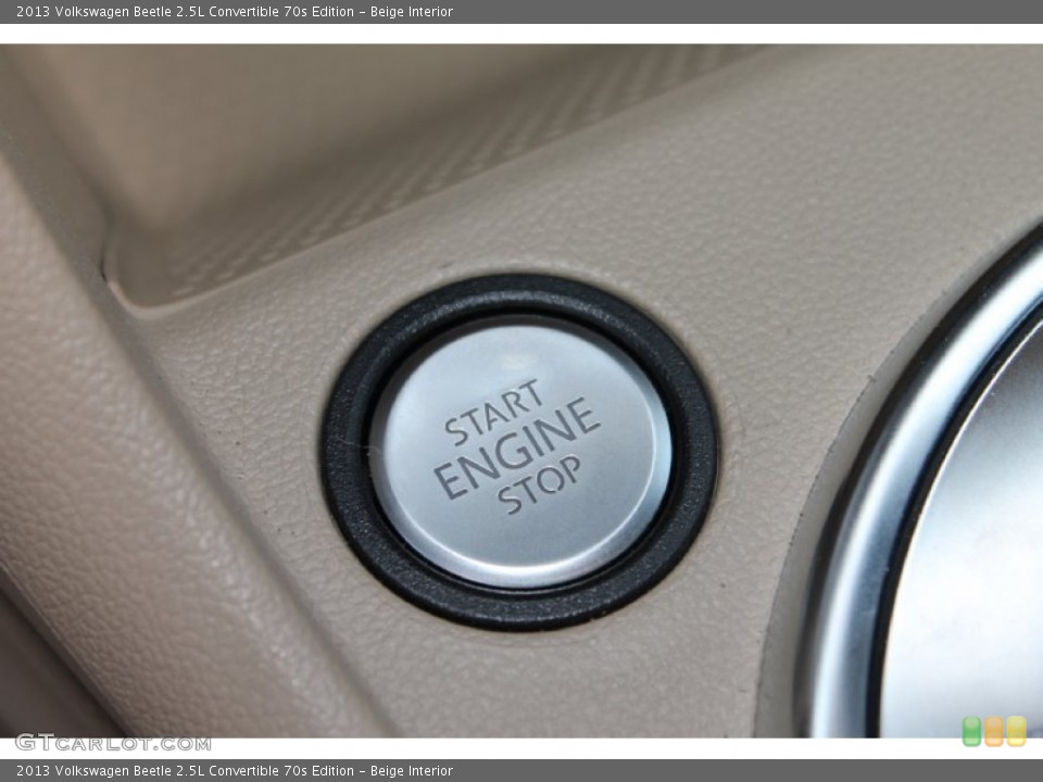 Beige Interior Controls for the 2013 Volkswagen Beetle 2.5L Convertible 70s Edition #80388155