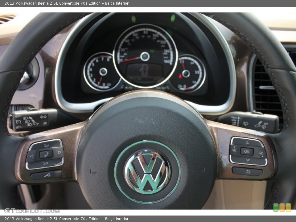Beige Interior Steering Wheel for the 2013 Volkswagen Beetle 2.5L Convertible 70s Edition #80388207