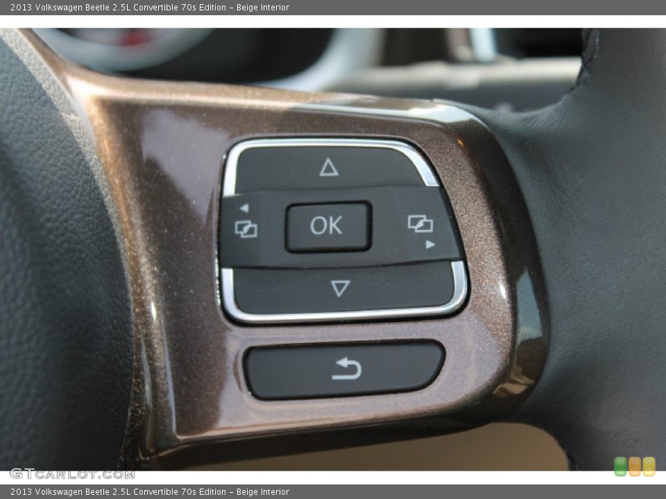Beige Interior Controls for the 2013 Volkswagen Beetle 2.5L Convertible 70s Edition #80388228