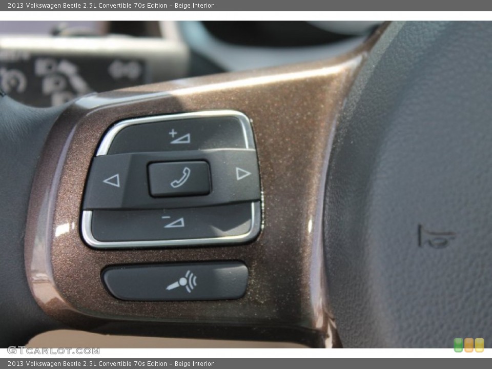 Beige Interior Controls for the 2013 Volkswagen Beetle 2.5L Convertible 70s Edition #80388249