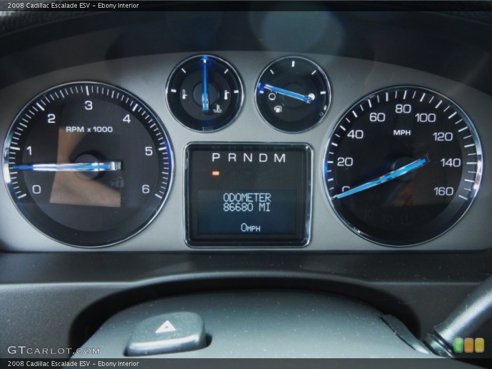 Ebony Interior Gauges for the 2008 Cadillac Escalade ESV #80410499