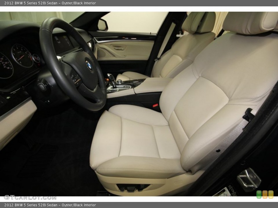 Oyster/Black Interior Front Seat for the 2012 BMW 5 Series 528i Sedan #80412016