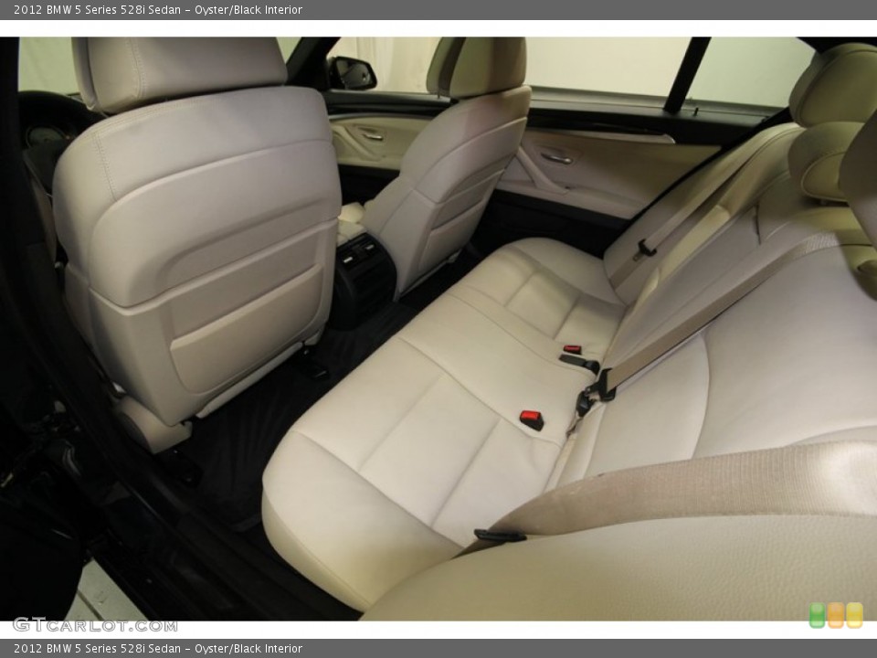 Oyster/Black Interior Rear Seat for the 2012 BMW 5 Series 528i Sedan #80412591
