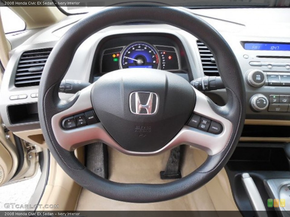 Ivory Interior Steering Wheel for the 2008 Honda Civic EX Sedan #80414971