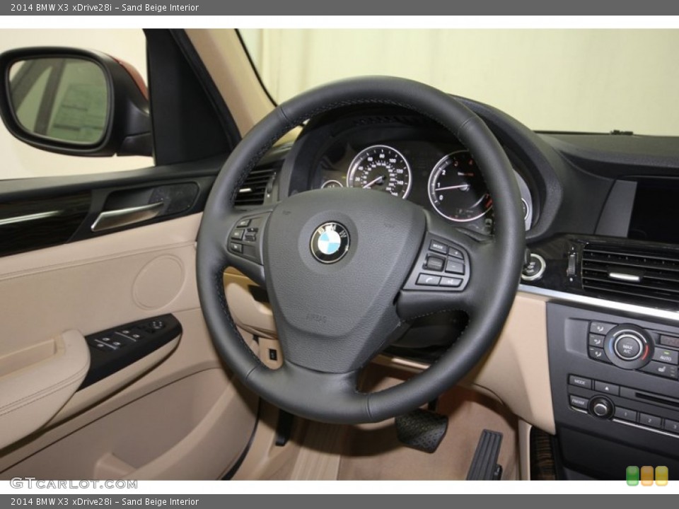 Sand Beige Interior Steering Wheel for the 2014 BMW X3 xDrive28i #80415708