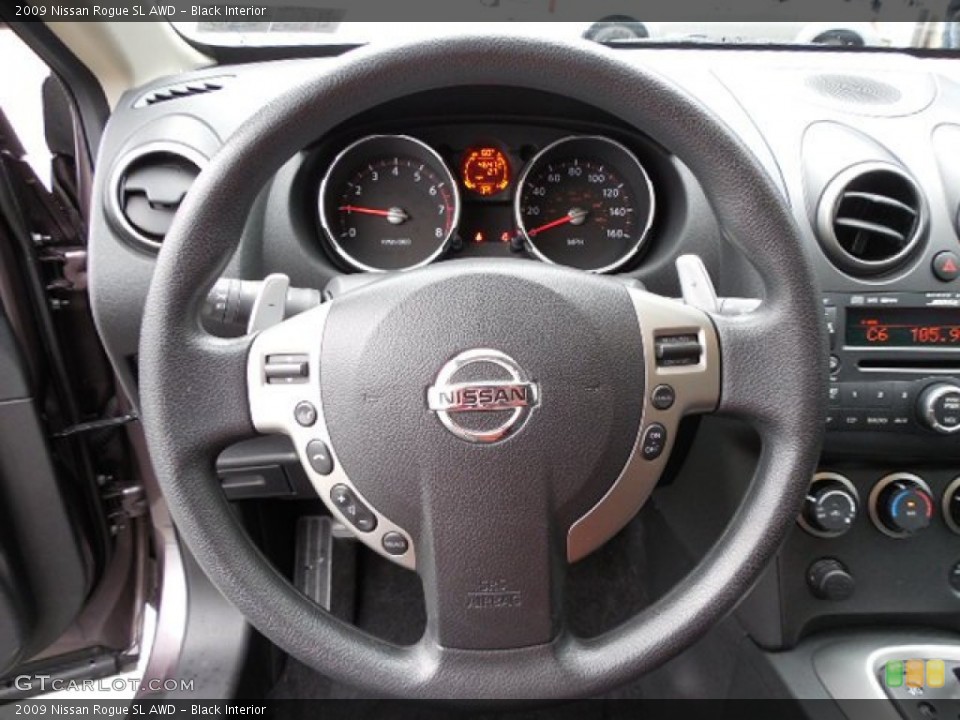 Black Interior Steering Wheel for the 2009 Nissan Rogue SL AWD #80415896