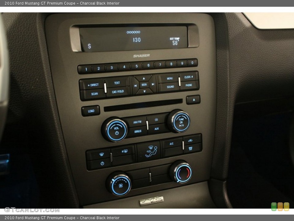 Charcoal Black Interior Controls for the 2010 Ford Mustang GT Premium Coupe #80419083