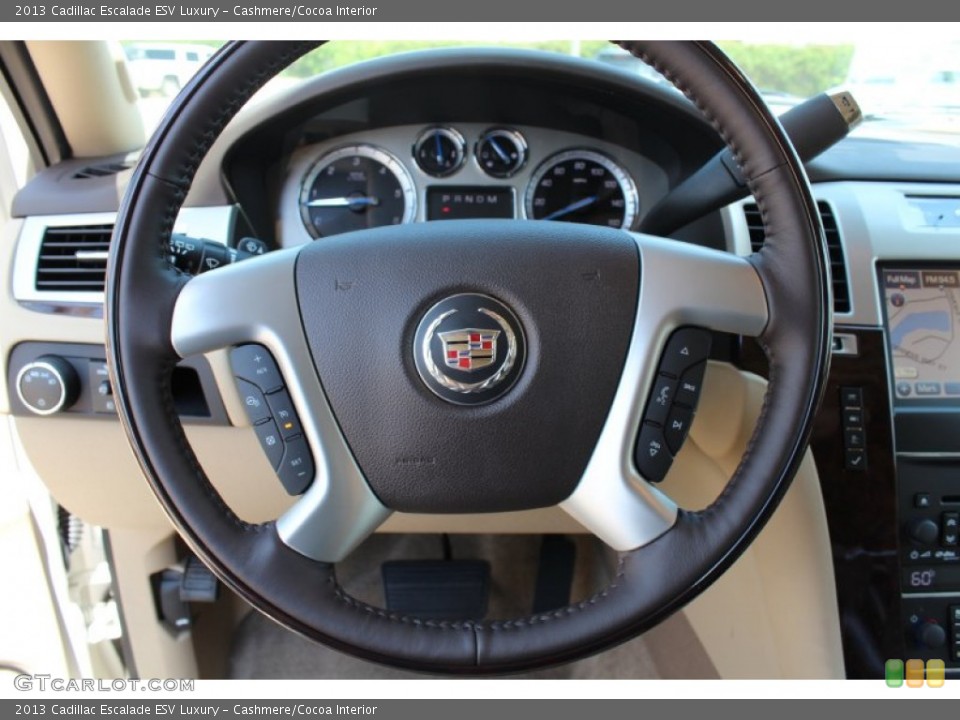 Cashmere/Cocoa Interior Steering Wheel for the 2013 Cadillac Escalade ESV Luxury #80424715