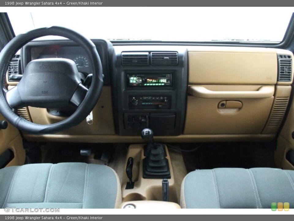 Green/Khaki Interior Dashboard for the 1998 Jeep Wrangler Sahara 4x4 #80428472