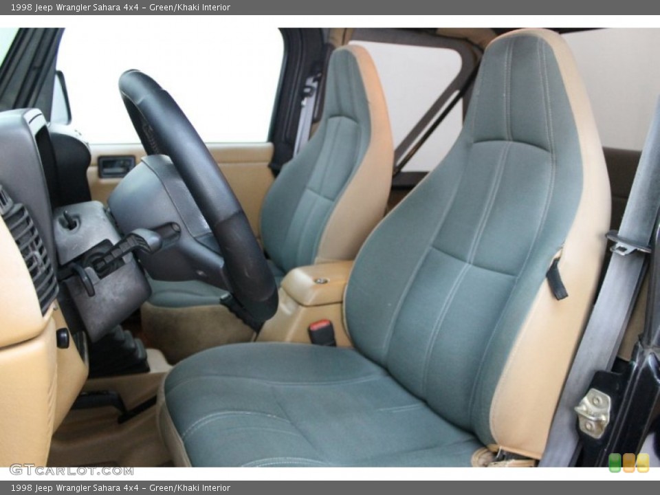 Green/Khaki Interior Front Seat for the 1998 Jeep Wrangler Sahara 4x4 #80428568