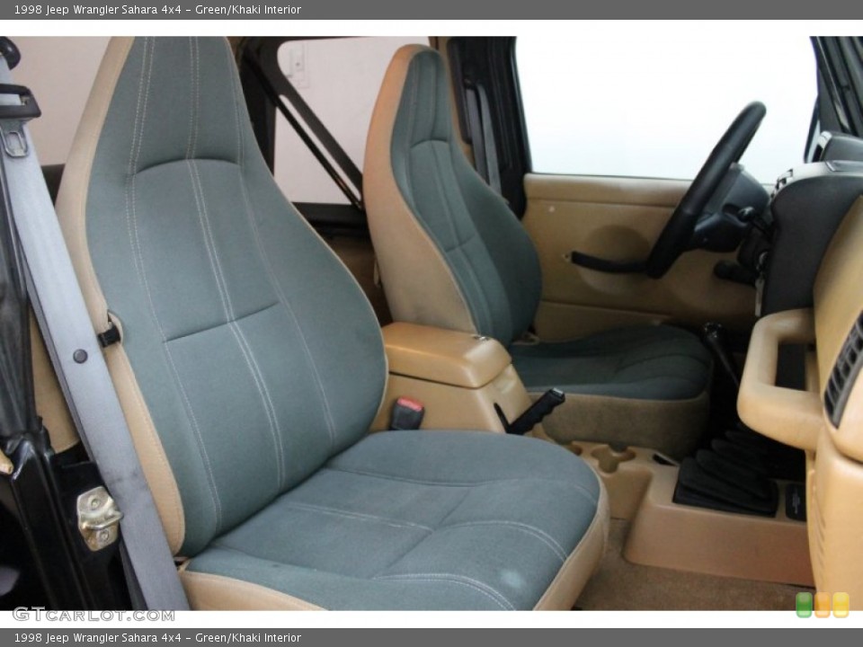 Green/Khaki Interior Front Seat for the 1998 Jeep Wrangler Sahara 4x4 #80428607