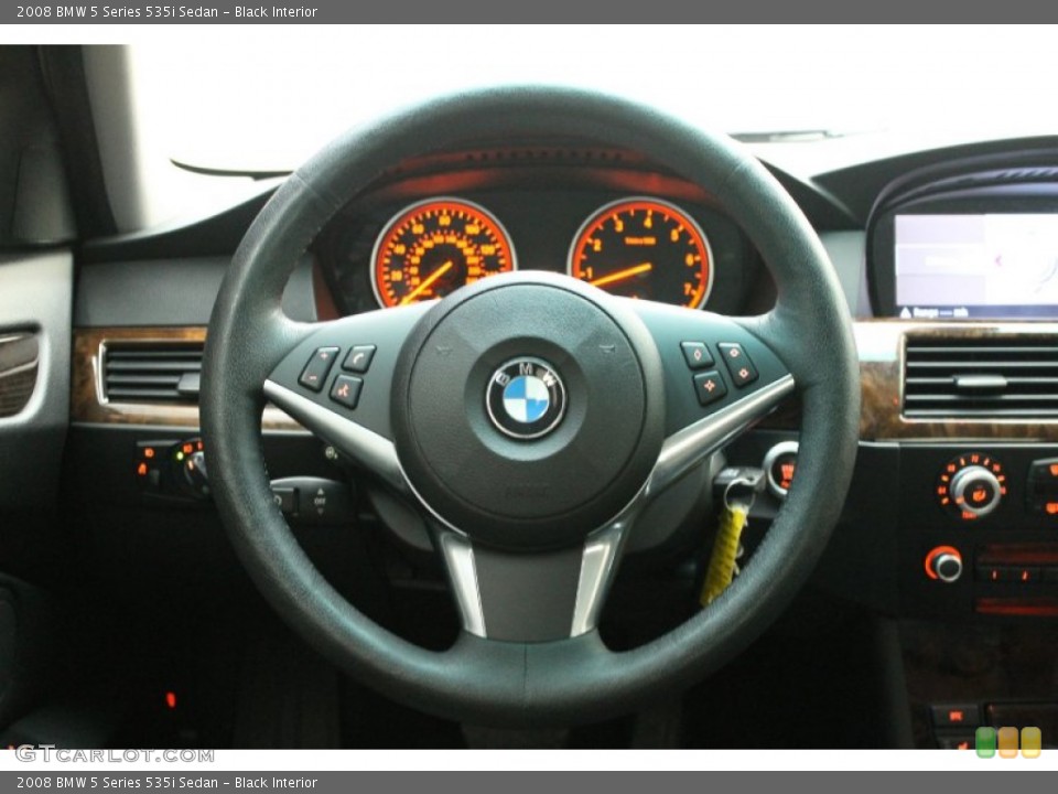Black Interior Steering Wheel for the 2008 BMW 5 Series 535i Sedan #80429444