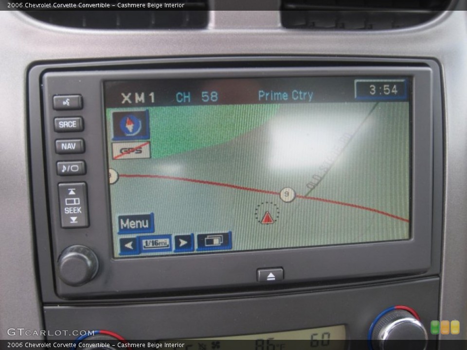 Cashmere Beige Interior Navigation for the 2006 Chevrolet Corvette Convertible #80429565