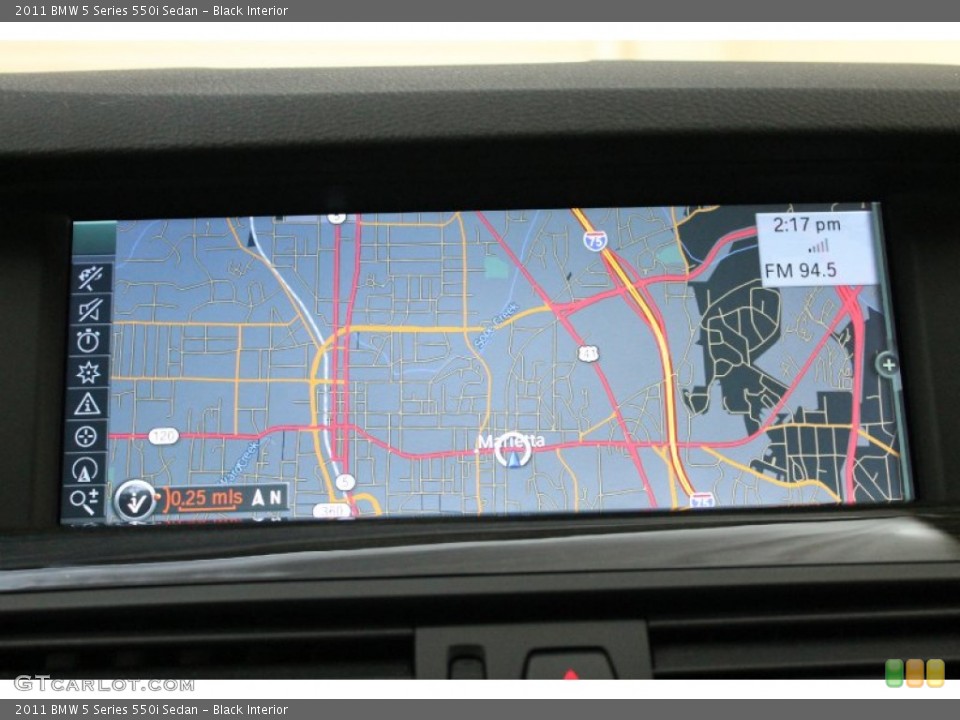 Black Interior Navigation for the 2011 BMW 5 Series 550i Sedan #80430376
