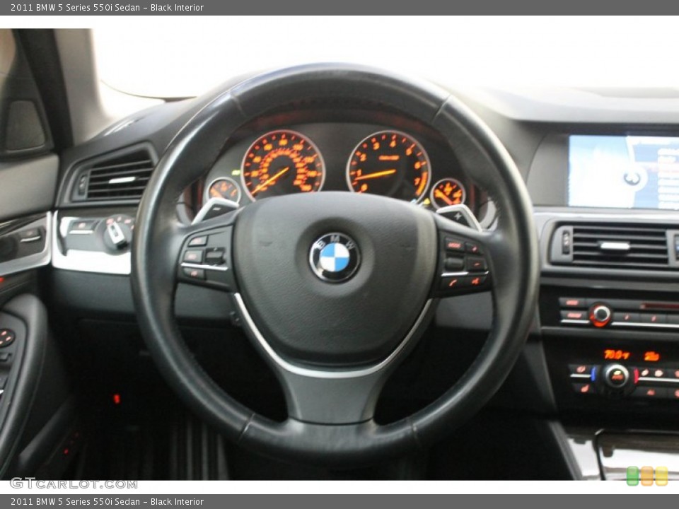 Black Interior Steering Wheel for the 2011 BMW 5 Series 550i Sedan #80430428