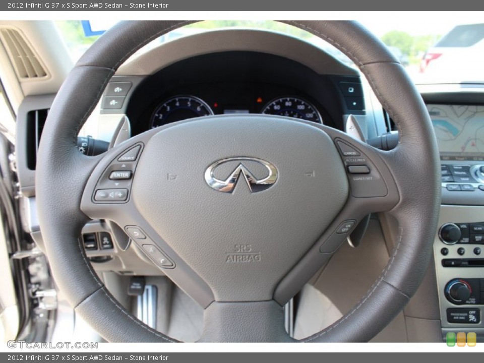 Stone Interior Steering Wheel for the 2012 Infiniti G 37 x S Sport AWD Sedan #80435327