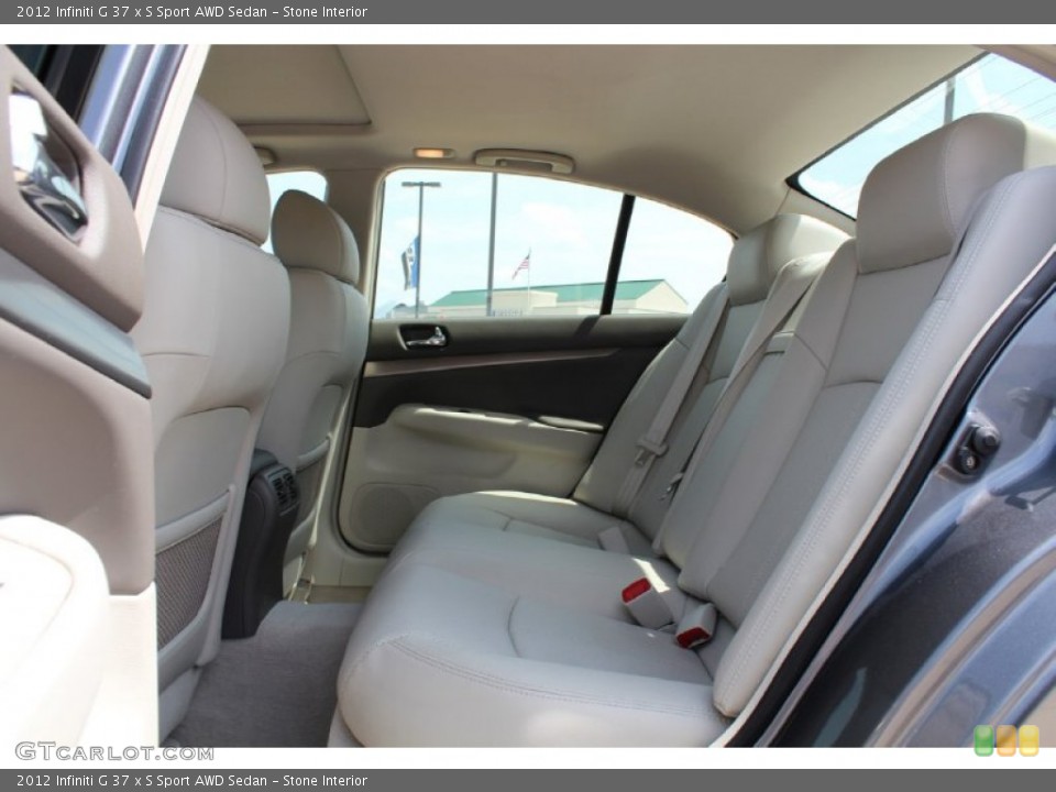 Stone Interior Rear Seat for the 2012 Infiniti G 37 x S Sport AWD Sedan #80435478