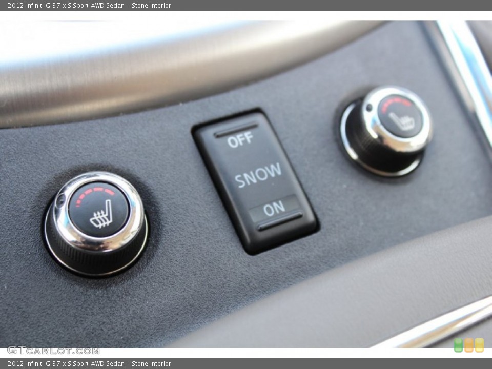Stone Interior Controls for the 2012 Infiniti G 37 x S Sport AWD Sedan #80435692
