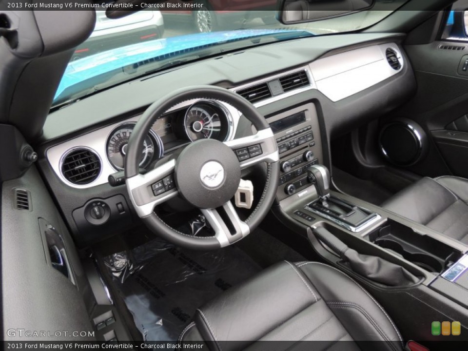 Charcoal Black Interior Prime Interior for the 2013 Ford Mustang V6 Premium Convertible #80440728
