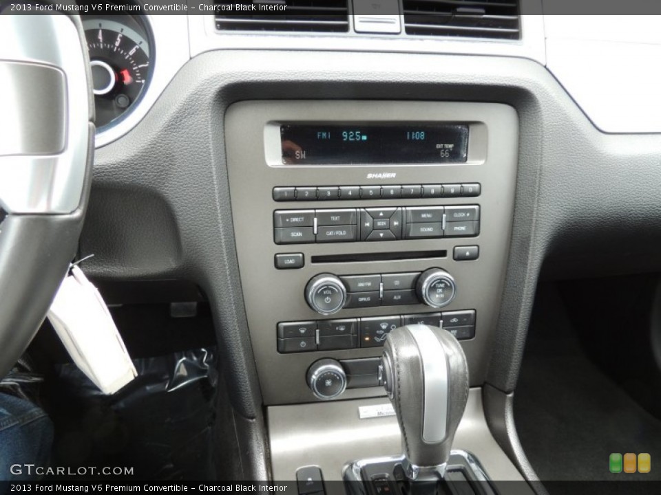 Charcoal Black Interior Controls for the 2013 Ford Mustang V6 Premium Convertible #80441036