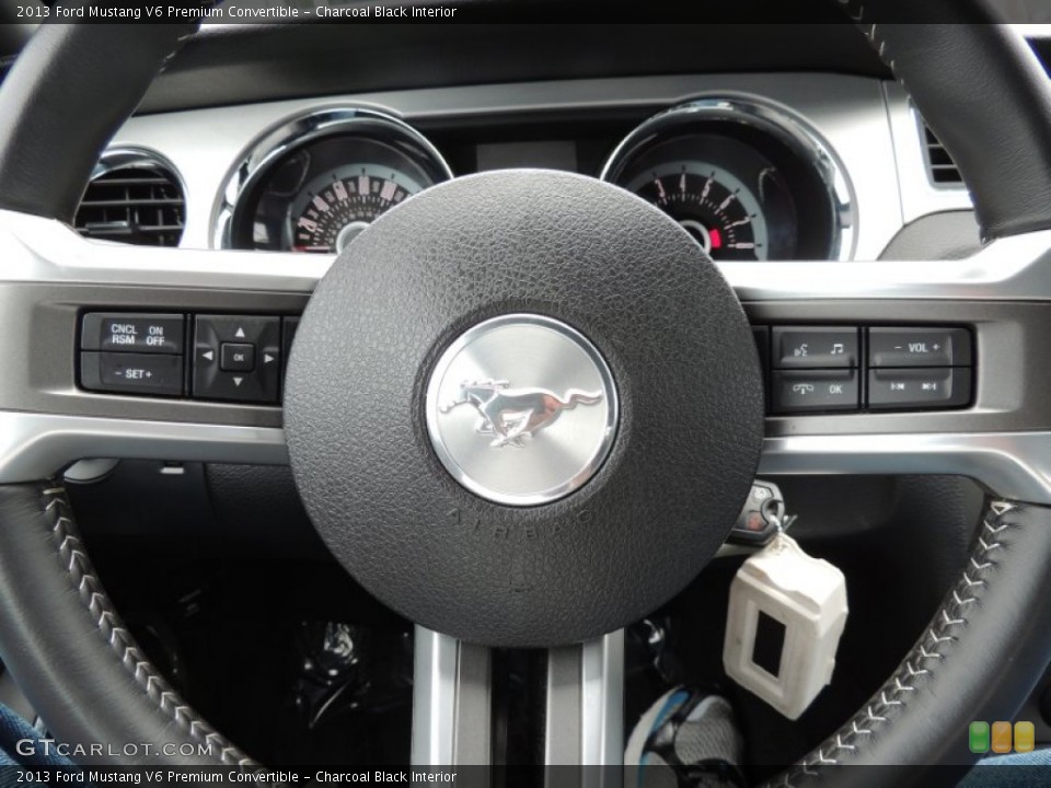 Charcoal Black Interior Controls for the 2013 Ford Mustang V6 Premium Convertible #80441054