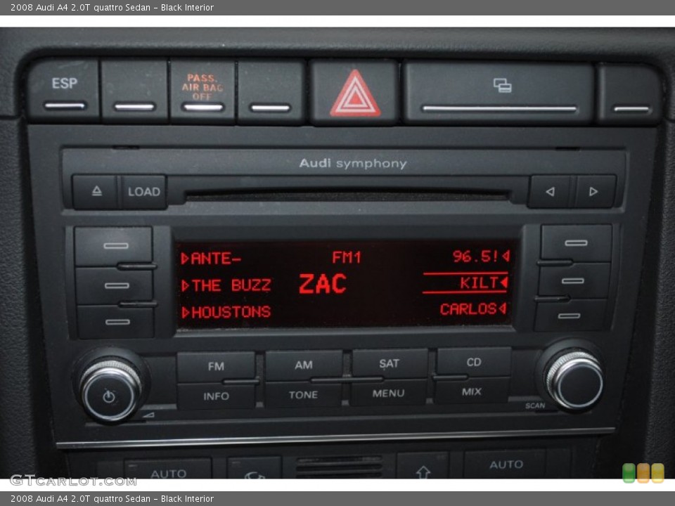 Black Interior Controls for the 2008 Audi A4 2.0T quattro Sedan #80446130