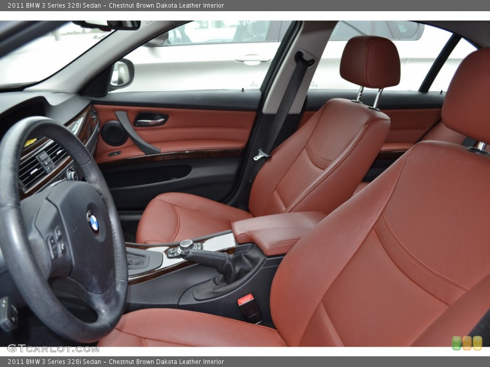 Chestnut Brown Dakota Leather Interior Front Seat for the 2011 BMW 3 Series 328i Sedan #80457692