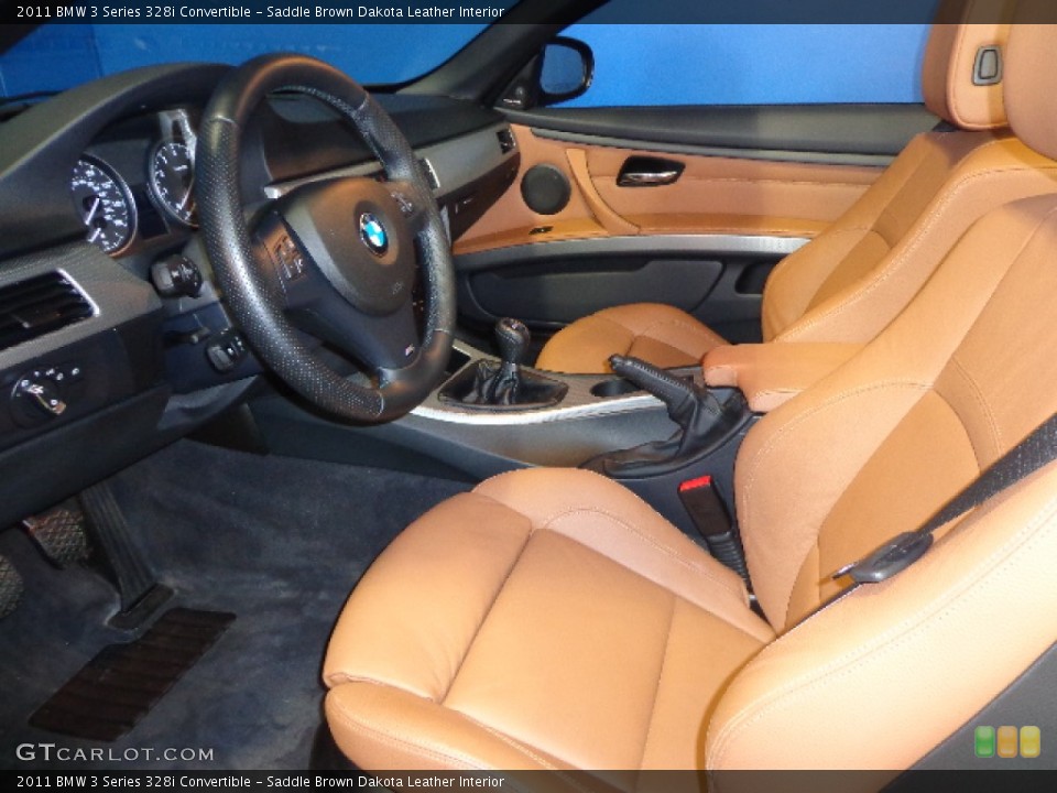Saddle Brown Dakota Leather Interior Photo for the 2011 BMW 3 Series 328i Convertible #80461226