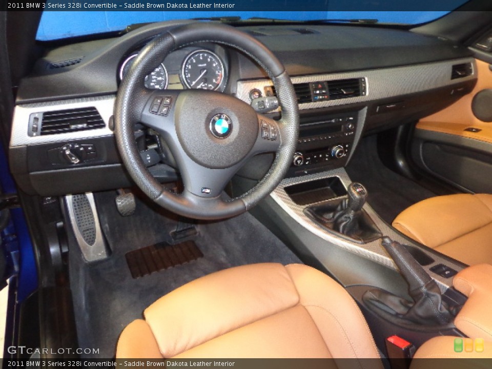 Saddle Brown Dakota Leather Interior Prime Interior for the 2011 BMW 3 Series 328i Convertible #80461244
