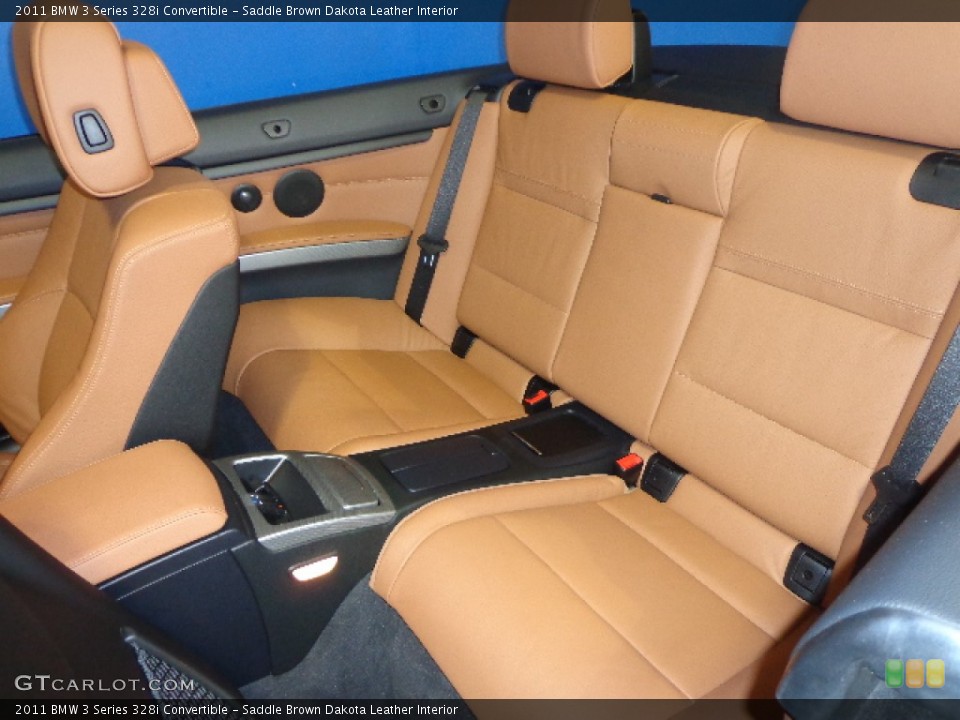 Saddle Brown Dakota Leather Interior Rear Seat for the 2011 BMW 3 Series 328i Convertible #80461286