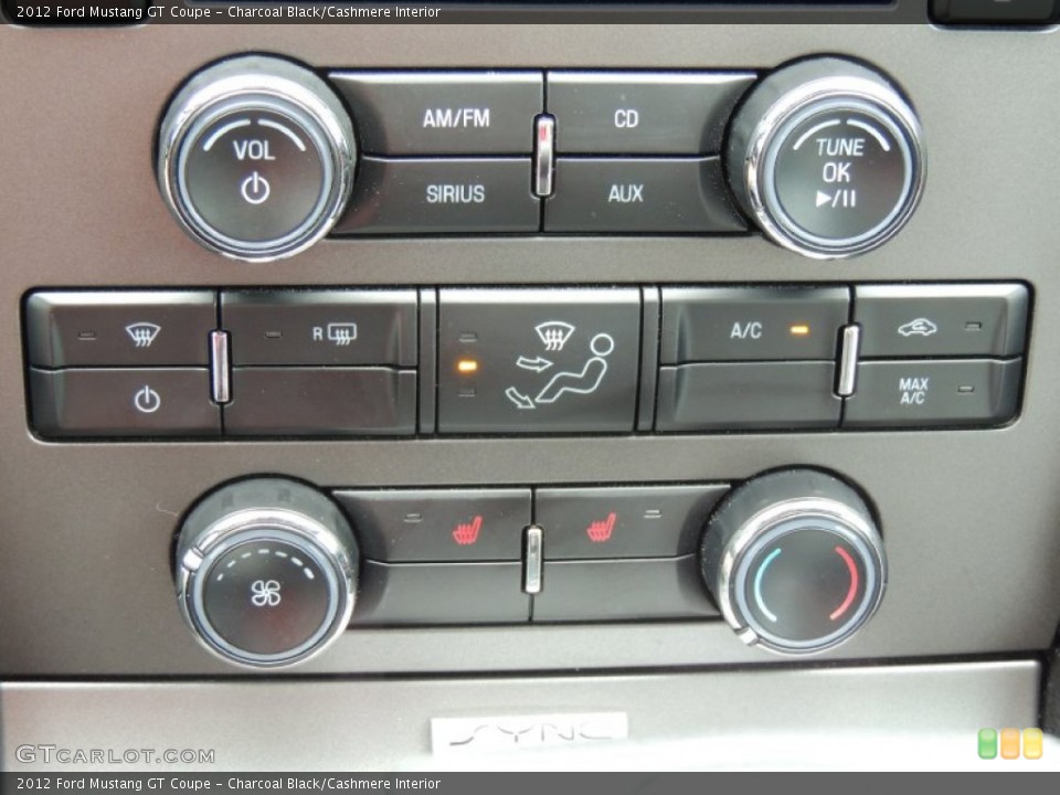 Charcoal Black/Cashmere Interior Controls for the 2012 Ford Mustang GT Coupe #80462513
