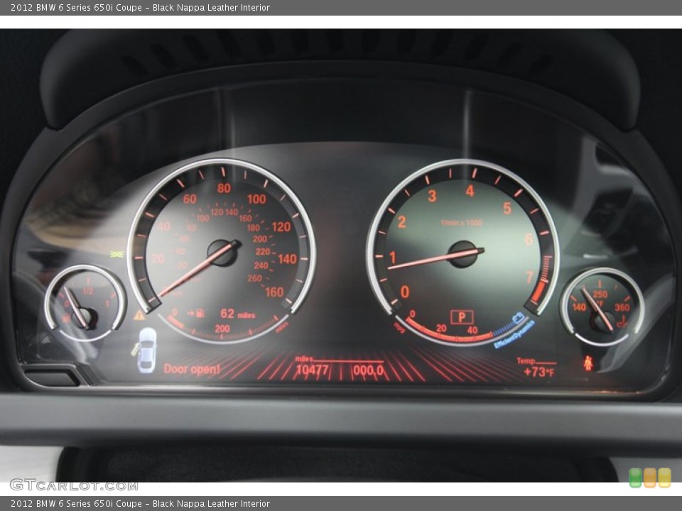 Black Nappa Leather Interior Gauges for the 2012 BMW 6 Series 650i Coupe #80465046