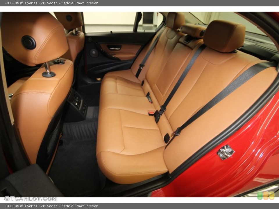 Saddle Brown Interior Rear Seat for the 2012 BMW 3 Series 328i Sedan #80465291