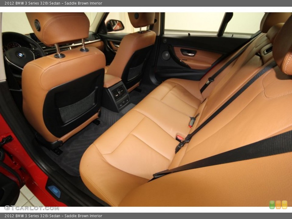 Saddle Brown Interior Rear Seat for the 2012 BMW 3 Series 328i Sedan #80465573