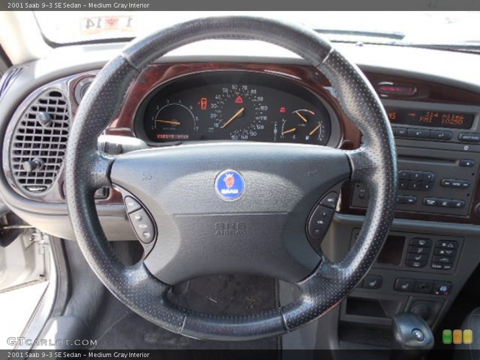 Medium Gray Interior Steering Wheel for the 2001 Saab 9-3 SE Sedan #80465738