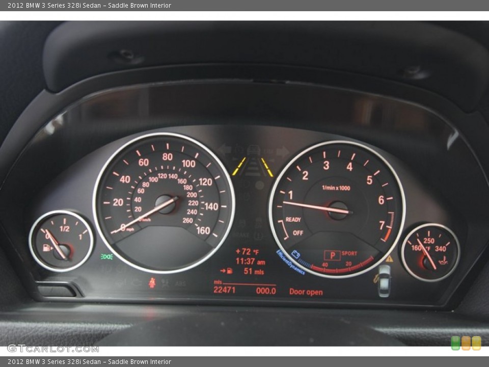 Saddle Brown Interior Gauges for the 2012 BMW 3 Series 328i Sedan #80465885