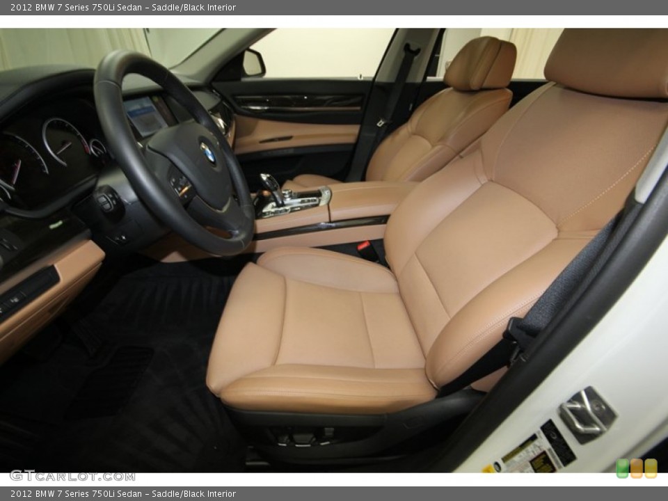 Saddle/Black Interior Front Seat for the 2012 BMW 7 Series 750Li Sedan #80465939