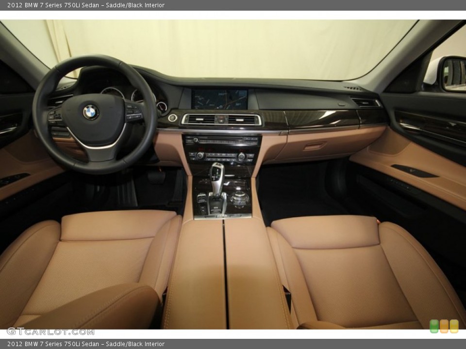Saddle/Black Interior Dashboard for the 2012 BMW 7 Series 750Li Sedan #80465957
