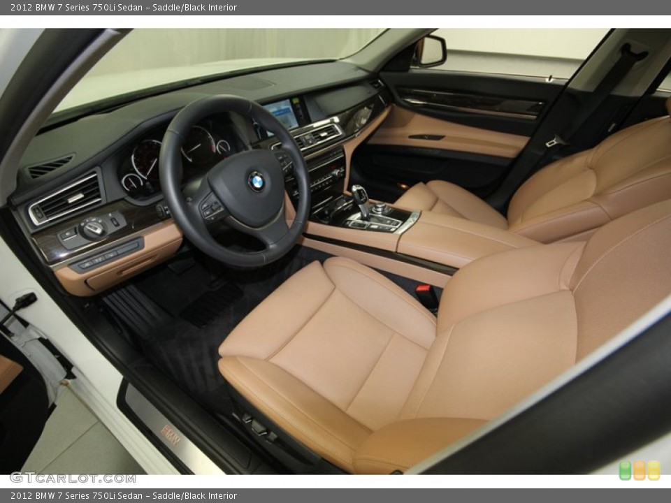 Saddle/Black Interior Prime Interior for the 2012 BMW 7 Series 750Li Sedan #80466110