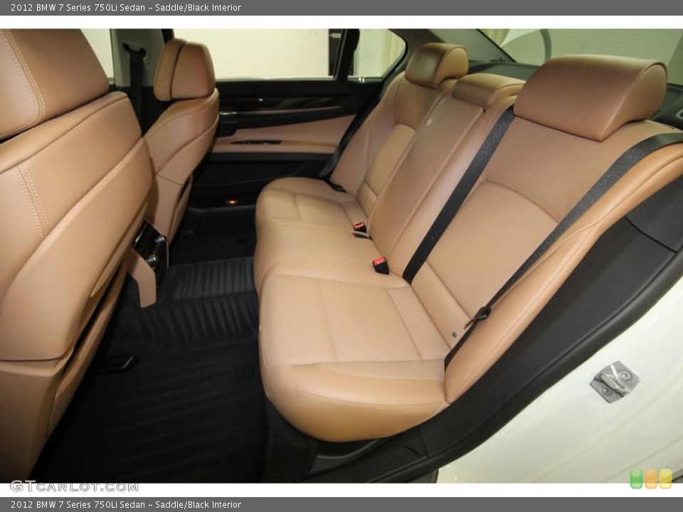 Saddle/Black Interior Rear Seat for the 2012 BMW 7 Series 750Li Sedan #80466125