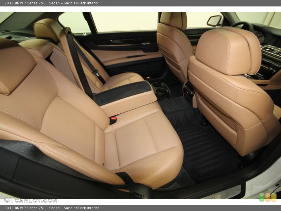 Saddle/Black Interior Rear Seat for the 2012 BMW 7 Series 750Li Sedan #80466564
