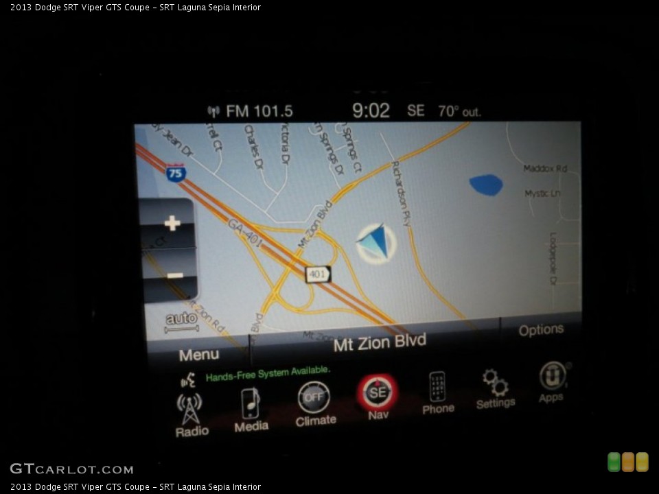 SRT Laguna Sepia Interior Navigation for the 2013 Dodge SRT Viper GTS Coupe #80467356