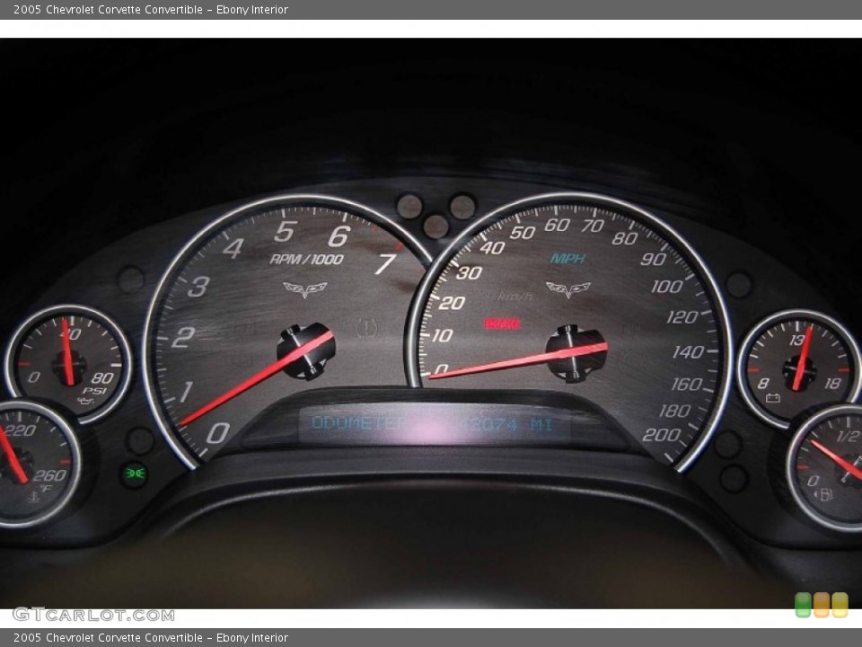 Ebony Interior Gauges for the 2005 Chevrolet Corvette Convertible #80468579