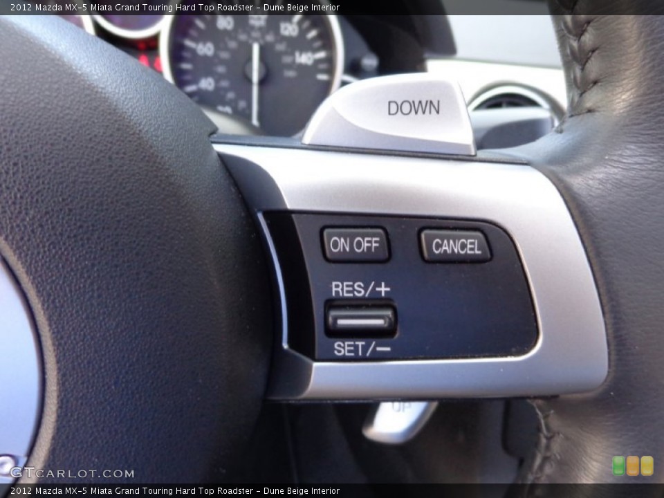 Dune Beige Interior Controls for the 2012 Mazda MX-5 Miata Grand Touring Hard Top Roadster #80469356