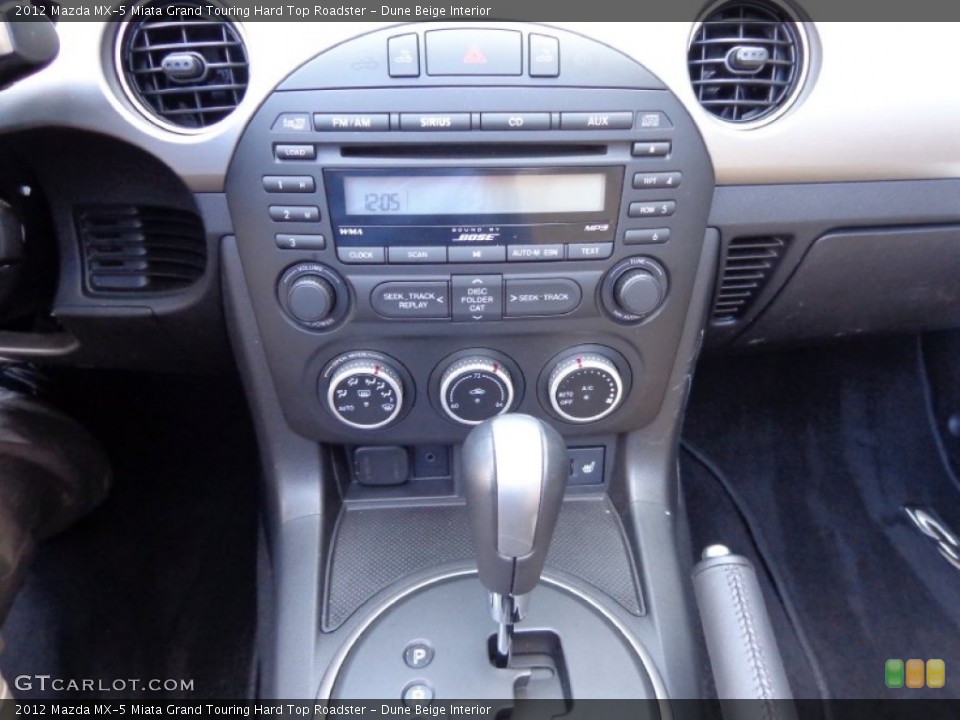 Dune Beige Interior Controls for the 2012 Mazda MX-5 Miata Grand Touring Hard Top Roadster #80469412